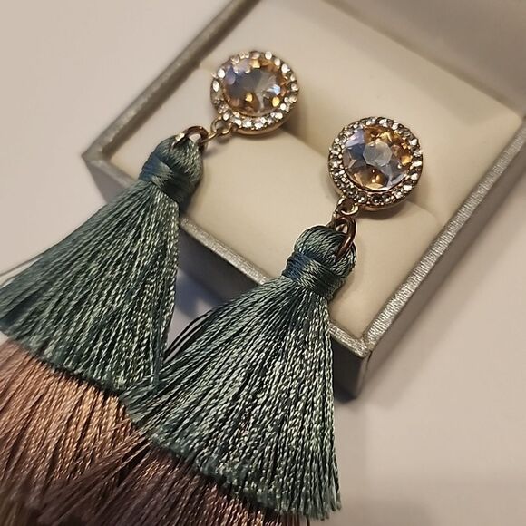 Bohemian Tassel Dangle Drop Earrings Tiered - Picture 3 of 4